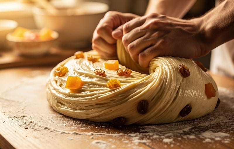 Les ingrédients pour 3 panettones de 800 g